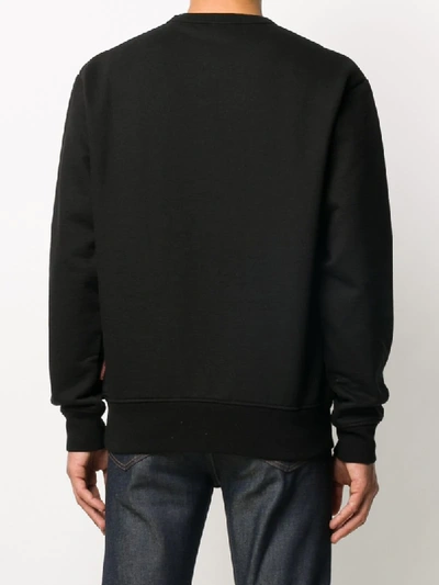 Shop Acne Studios Ribbed-edge Crew Neck Sweatshirt In Black