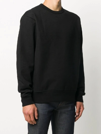 Shop Acne Studios Ribbed-edge Crew Neck Sweatshirt In Black
