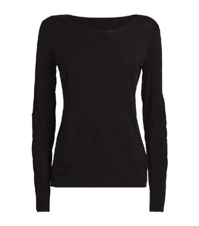 Shop Wolford Aurora Pure Long-sleeved T-shirt In Black