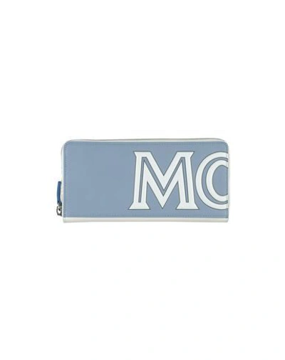Shop Mcm Wallets In Slate Blue