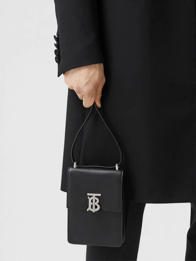 Shop Burberry Leather Rob In Black