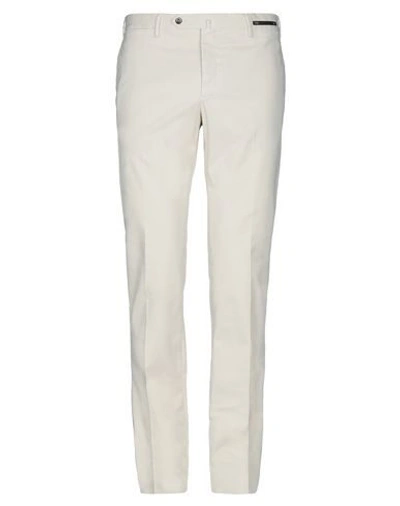 Shop Pt01 Pt Torino Man Pants Ivory Size 42 Lyocell, Cotton, Elastane In White