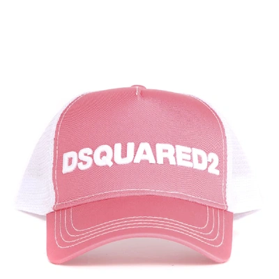 Shop Dsquared2 Pink And White Baseball Hat With Logo