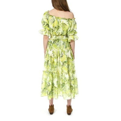 Shop Aggi Taja White-lime Dress