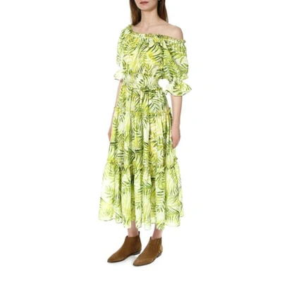 Shop Aggi Taja White-lime Dress