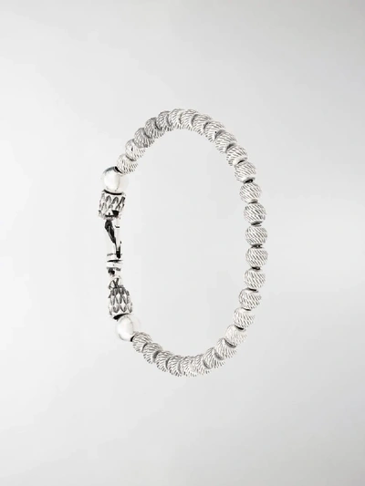 Shop Emanuele Bicocchi Engraved Ball Bracelet In Silver