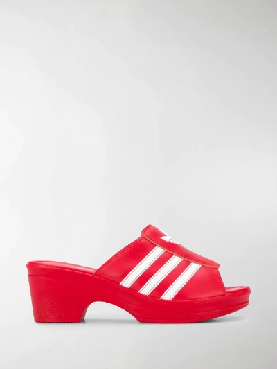 Shop Adidas X Lotta Volkova Trefoil Logo Mules In Red