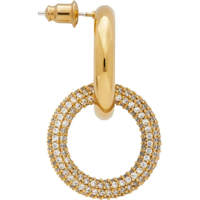 Shop Numbering Gold & Silver Crystal #982 Hoop Earrings In Silver/gold