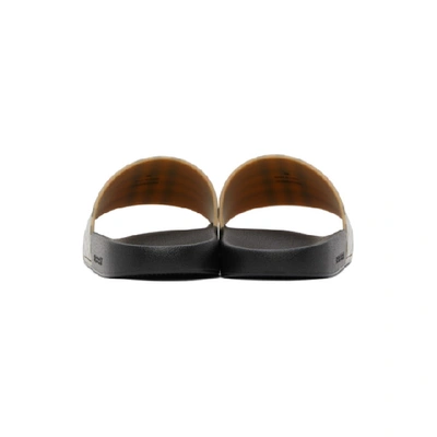 Burberry Men Vintage Check Print Slides In Black