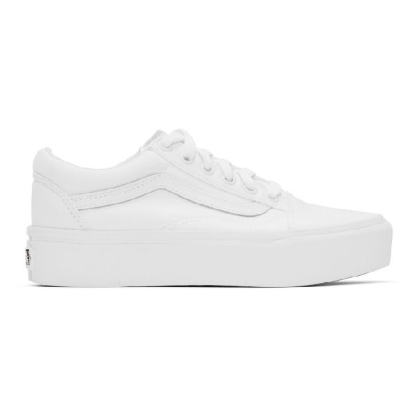 white platform sneakers vans