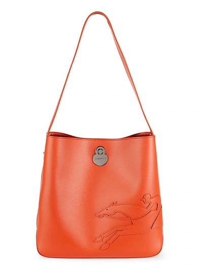 Longchamp Shop-it Leather Hobo Bag In Orange | ModeSens