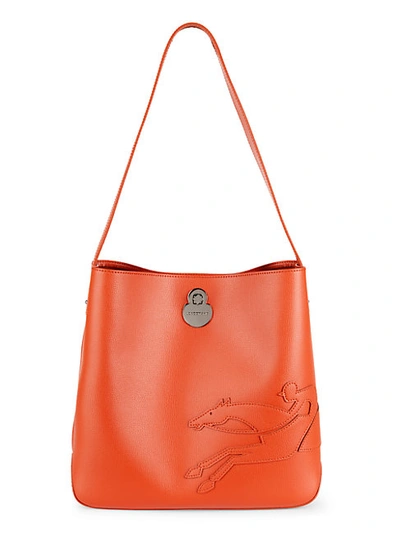 Longchamp Shop it Leather Hobo Bag In Orange ModeSens