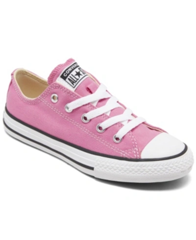 Shop Converse Little Girls Shoes, Chuck Taylor Low Top Casual Sneakers From Finish Line In Pink