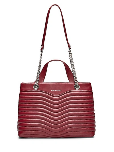 Shop Rebecca Minkoff Mab Quilted Leather Satchel In Pinot Noir