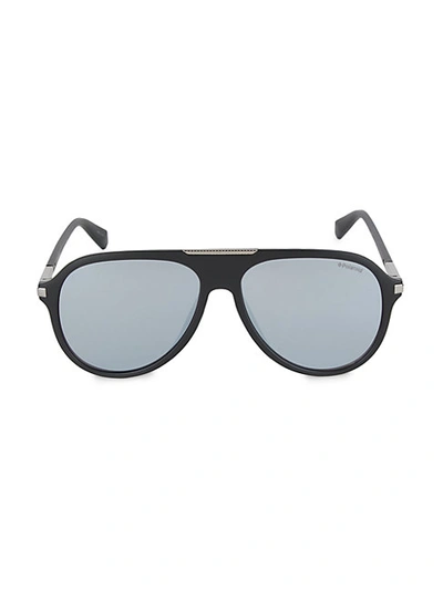Shop Polaroid 58mm Aviator Sunglasses In Black