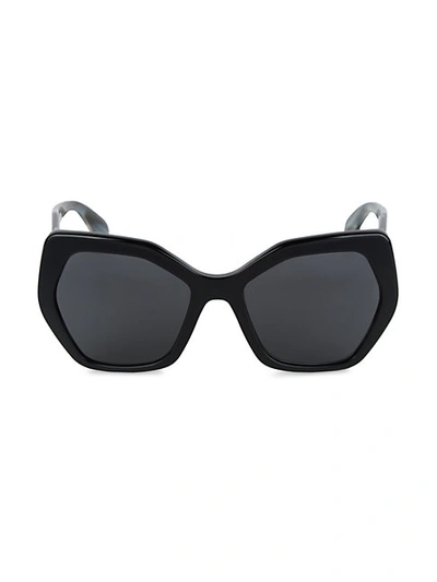 Shop Prada 56mm Geometric Sunglasses In Black