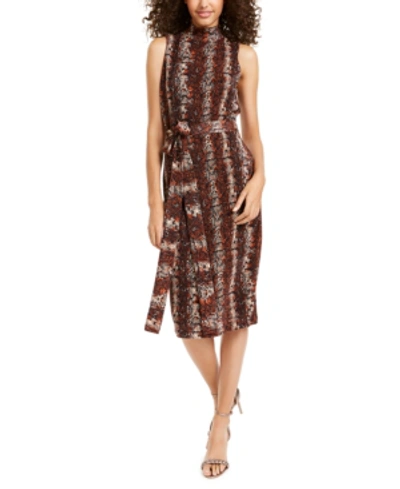 Shop Rachel Rachel Roy Snake-embossed Midi Dress In Cinnamon