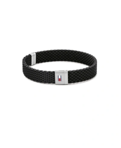 Shop Tommy Hilfiger Men's Silicone Bracelet In Black