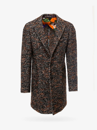Shop Etro Coat In Brown