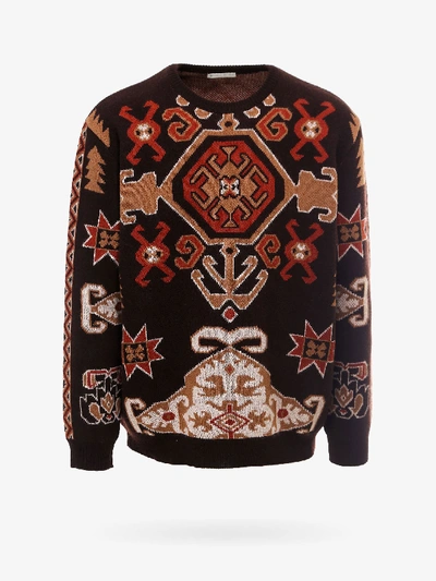 Shop Etro Sweater In Brown