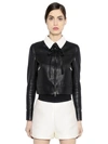 VALENTINO CONTRASTING COLLAR NAPPA LEATHER JACKET,62IADG067-MEFO0