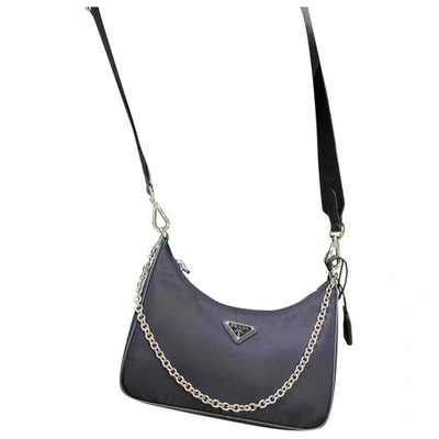 Pre-owned Prada Re-edition Cloth Handbag In Blue