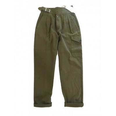 Pre-owned Closed Khaki Cotton Trousers