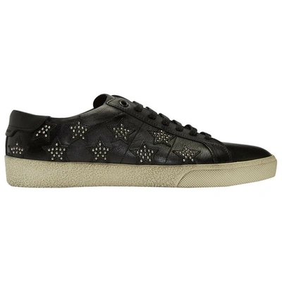 Pre-owned Saint Laurent Court Black Leather Trainers