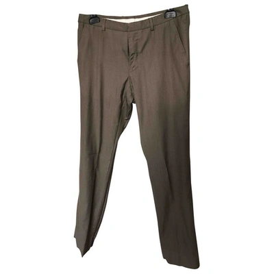 Pre-owned Gucci Wool Trousers In Khaki