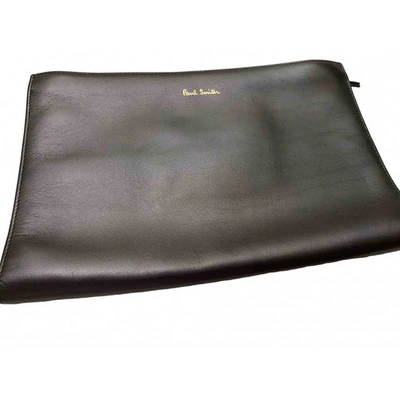 Pre-owned Paul Smith Leather Clutch Bag In Black