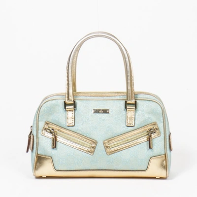 Pre-owned Gucci Boston Blue Cotton Handbag