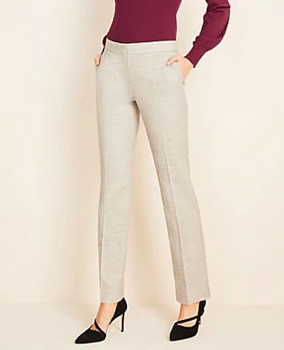 Shop Ann Taylor The Petite Marled Straight Pant In Grey Multi