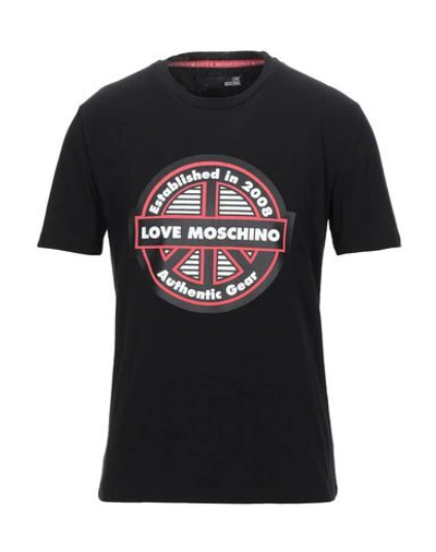 Shop Love Moschino T-shirts In Black