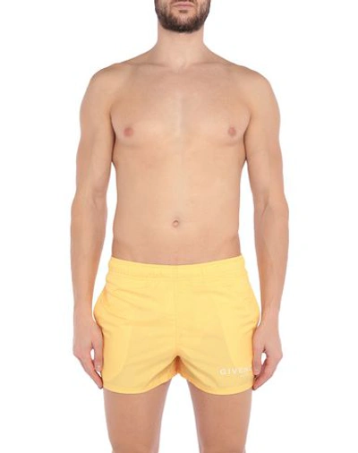 Shop Givenchy Swim Trunks In Light Yellow