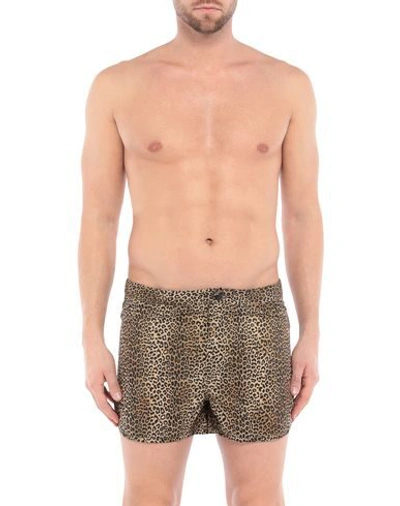 Shop Valentino Swim Trunks In Sand