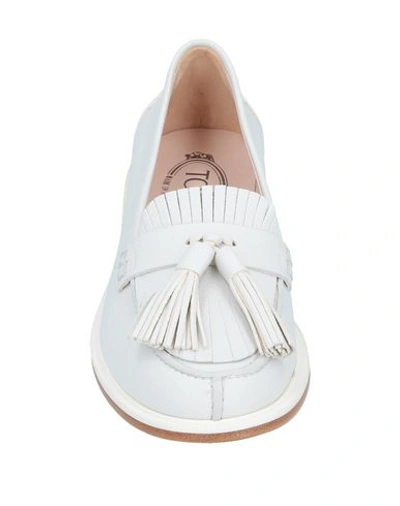 Shop Tod's Woman Loafers White Size 11 Soft Leather