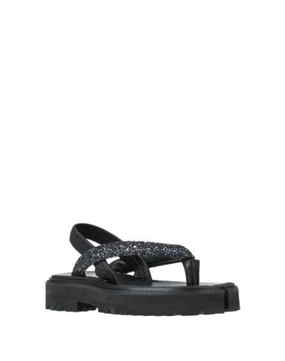 Shop Maison Margiela Woman Toe Strap Sandals Black Size 8 Soft Leather