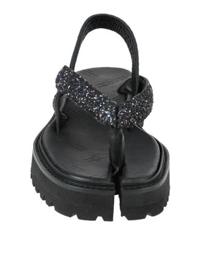 Shop Maison Margiela Woman Toe Strap Sandals Black Size 8 Soft Leather