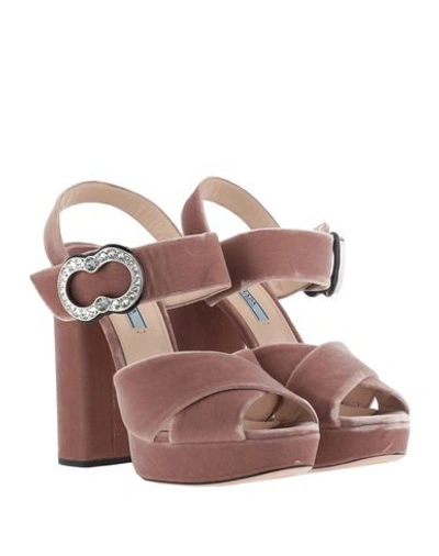 Shop Prada Sandals In Light Brown