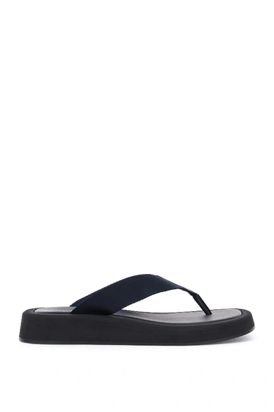 Shop The Row Ginza Thong Mules In Black,blue