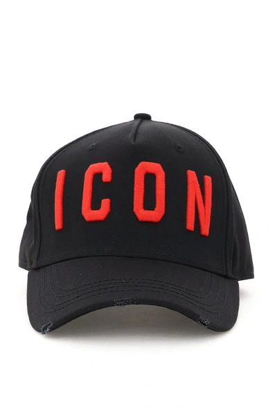 Shop Dsquared2 Icon Baseball Cap In Black,red