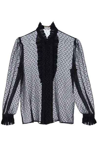 Shop Saint Laurent Fil Coupe' Shirt In Black