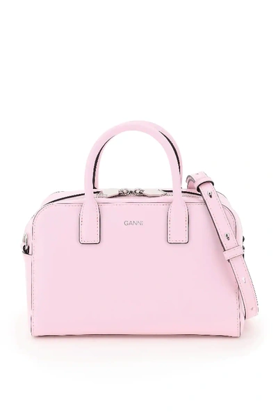 Shop Ganni Leopard Print Handbag In Pink