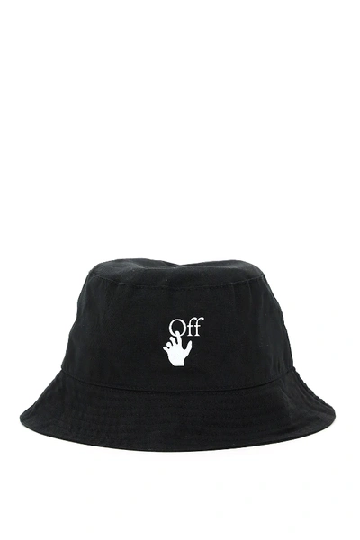 Shop Off-white Printed Bucket Hat In Black