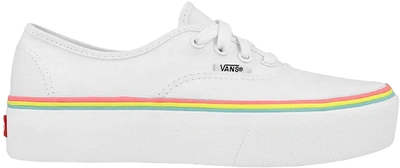 Pre-owned Vans Authentic Platform 2.0 Rainbow Foxing White (women's) In White/multi