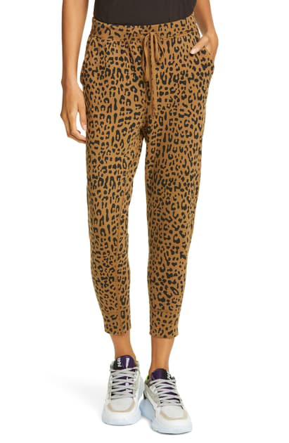 Nili Lotan Nolan Leopard Print Jogger Sweatpants In Whiskey Leopard Print | ModeSens