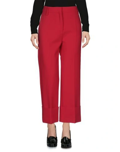 Shop Valentino Cropped Pants In Red