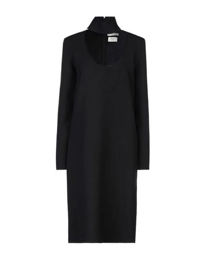 Shop Bottega Veneta Woman Midi Dress Black Size 8 Viscose, Wool, Polyamide, Polyester, Elastane