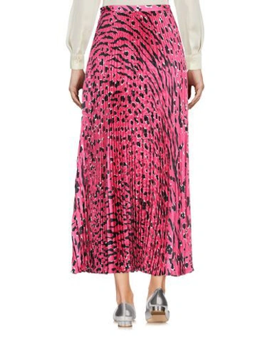 Shop Valentino Garavani Woman Midi Skirt Fuchsia Size 4 Silk In Pink