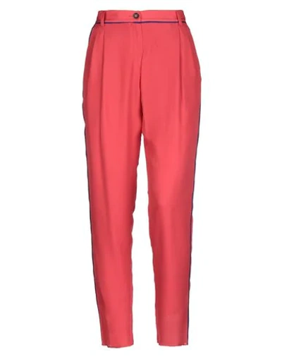Shop Emporio Armani Casual Pants In Red